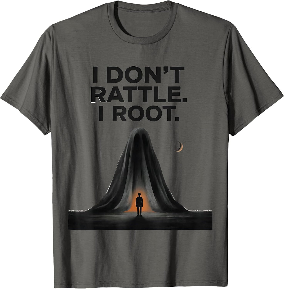 I Don't Rattle I Root Funny Paraprofessional Ghost Halloween T-Shirt - Asphalt Grey