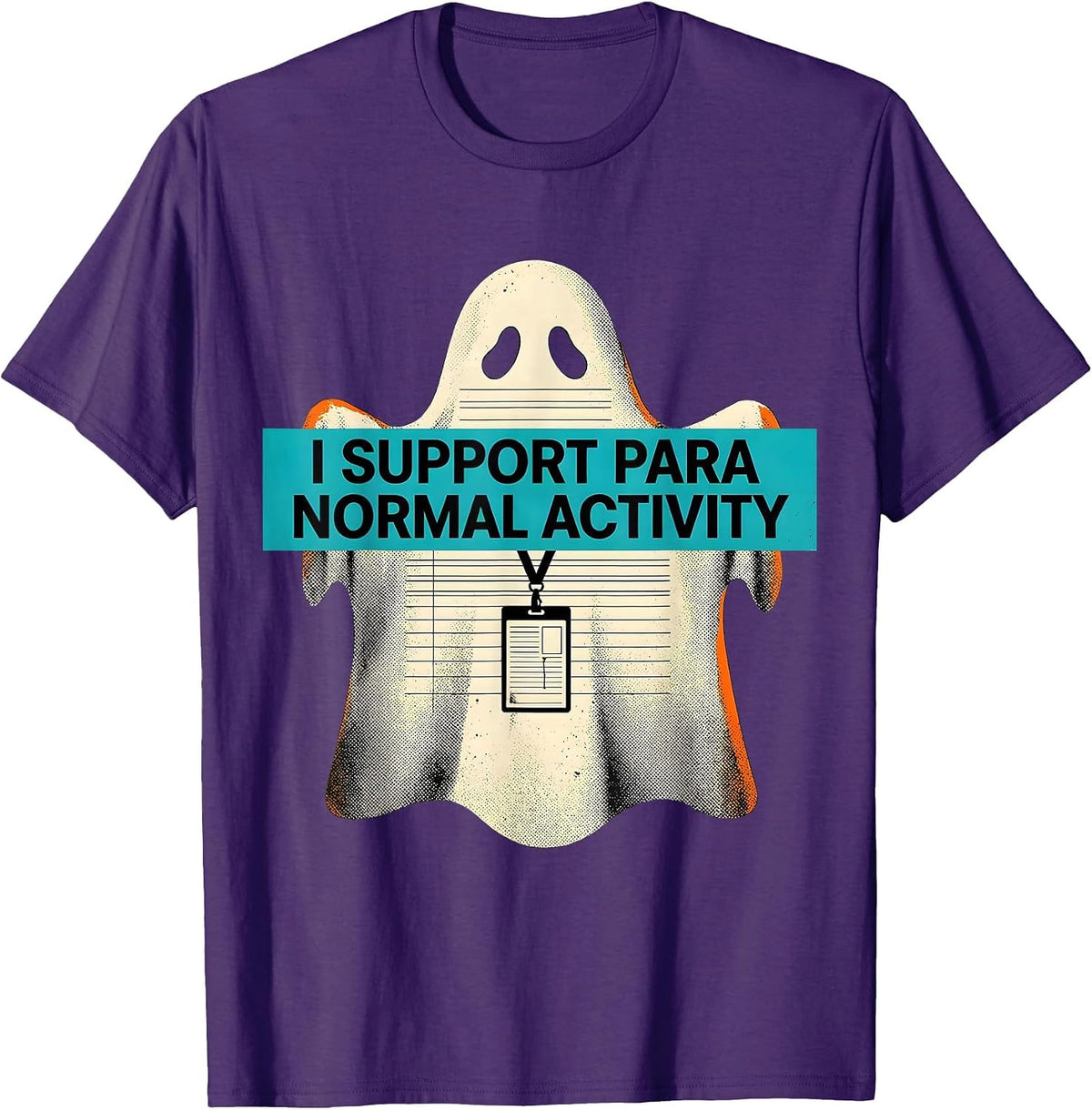 I Support Para Normal Activity Funny Ghost Paraprofessional T-Shirt - Purple