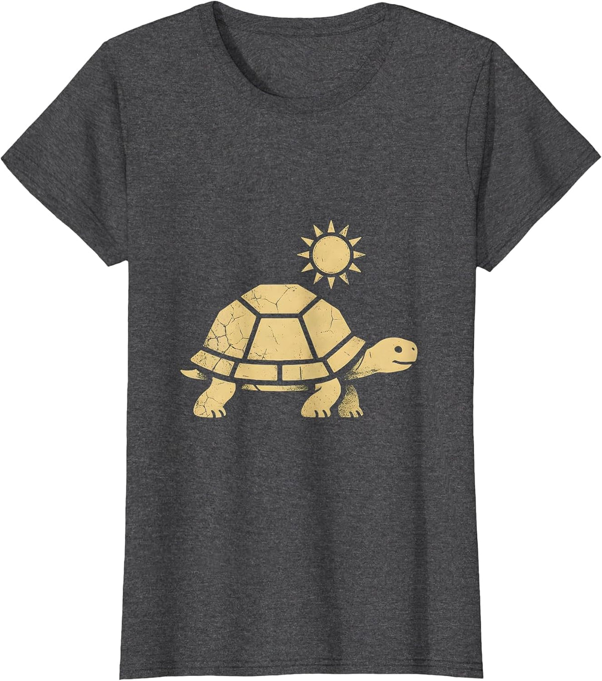 Women's Desert Tortoise Walking Under Hot Sun Western T-Shirt - Dark Heather Grey