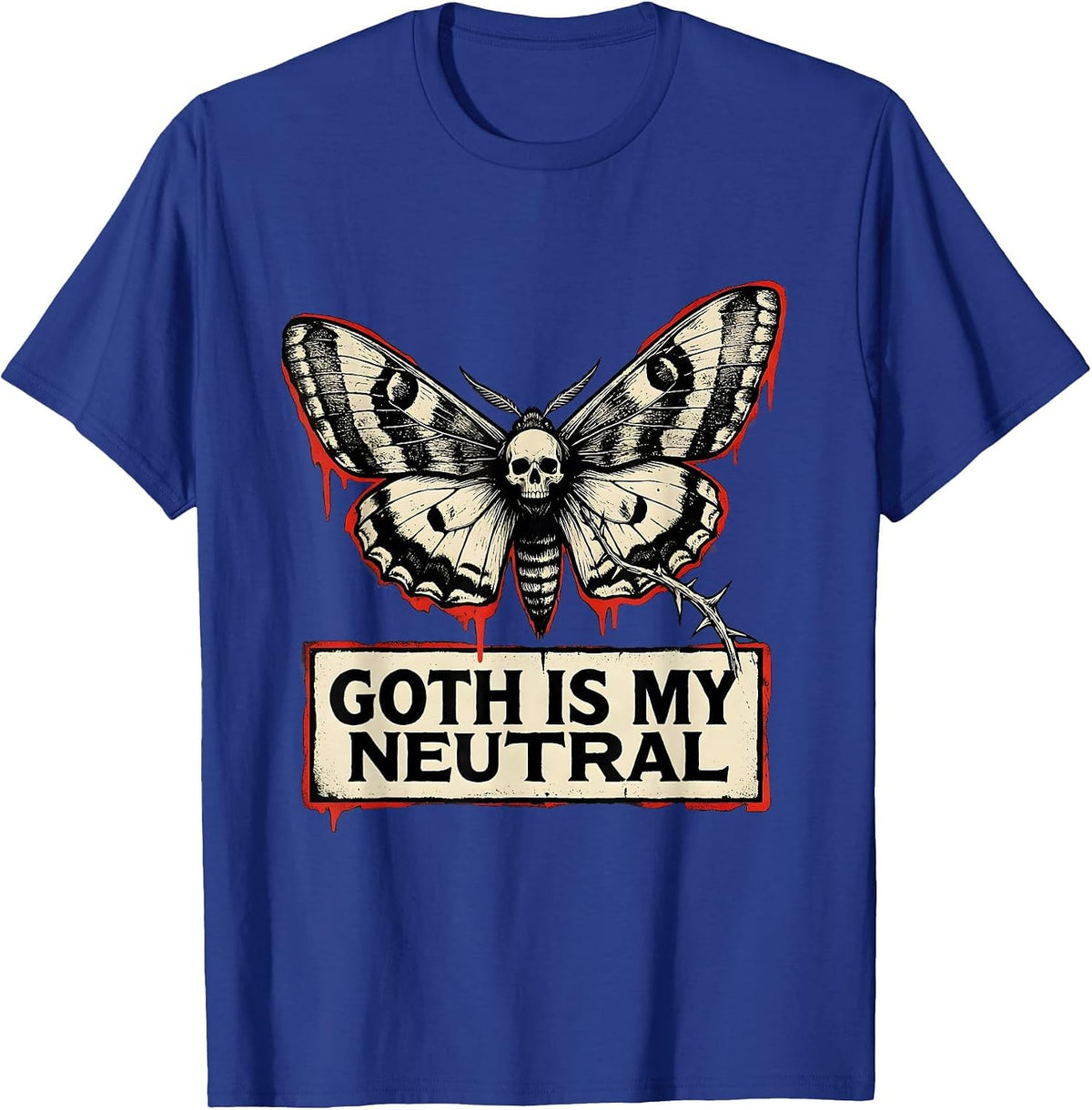 Goth Is My Neutral Stencil Gothic Emo Girl Y2K Grunge T-Shirt - Royal Blue