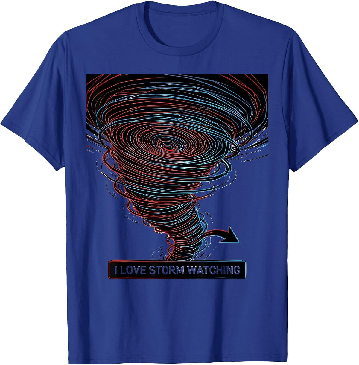 Men's I Love Storm Watching Geometric Tornado Chaser Weather T-Shirt - Royal Blue