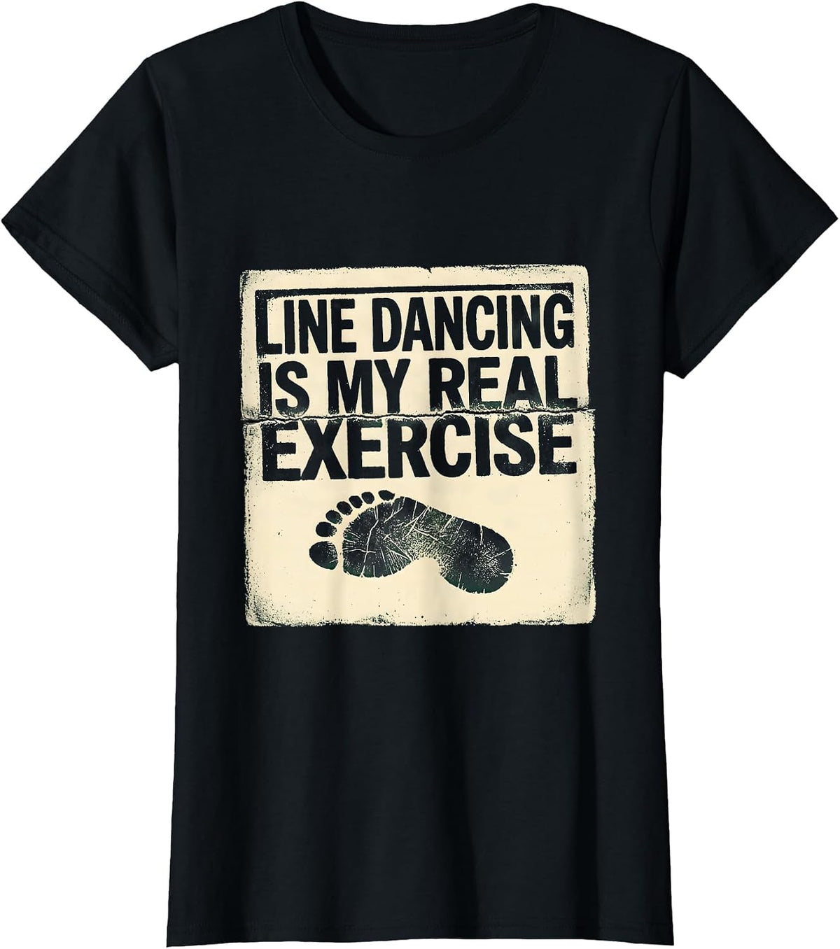 Women's Line Dancing Is My Real Exercise Funny Dancer Gift T-Shirt - Black