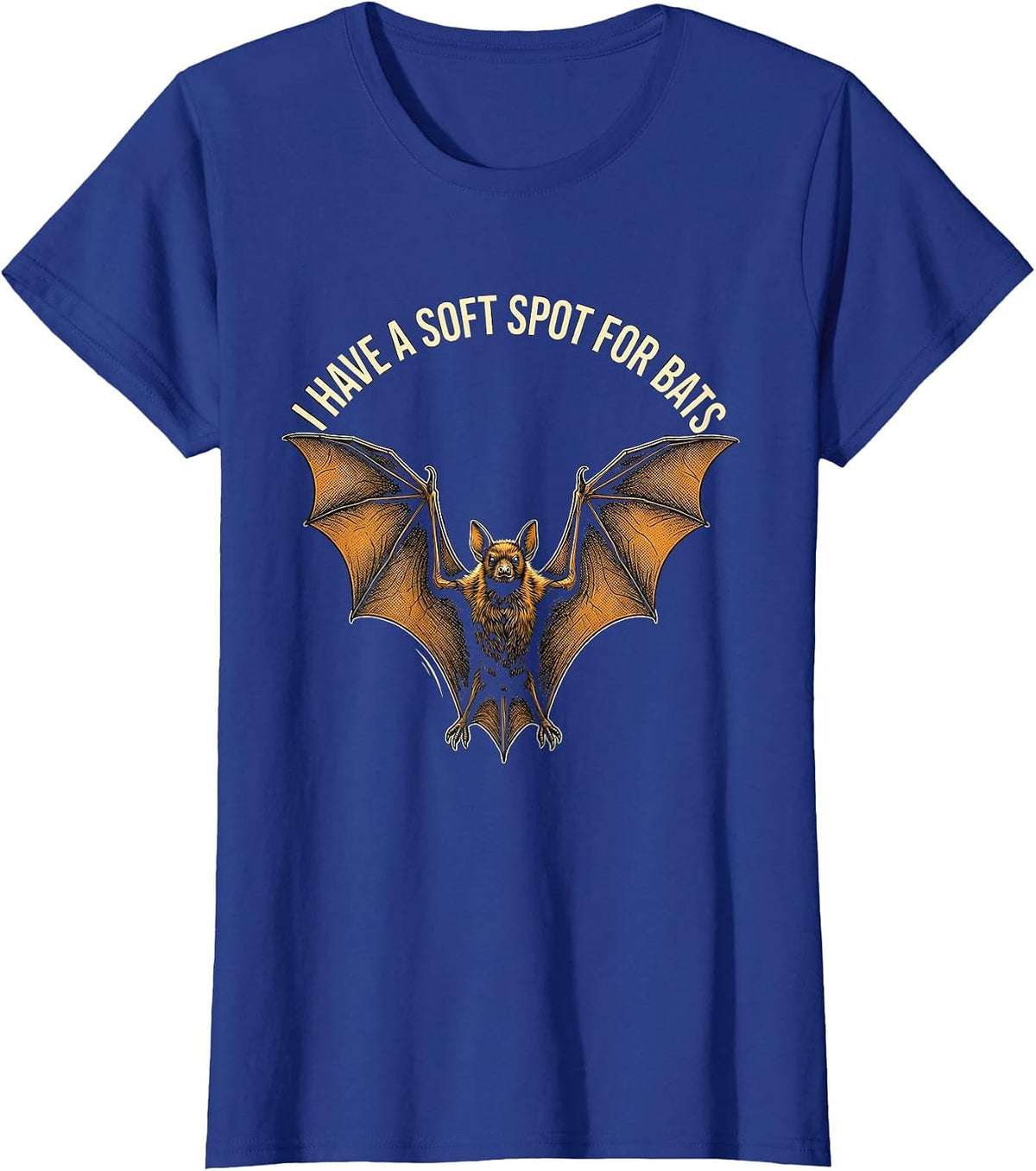 Women's I Have A Soft Spot For Bats Funny Bat Lover Wildlife T-Shirt - Royal Blue