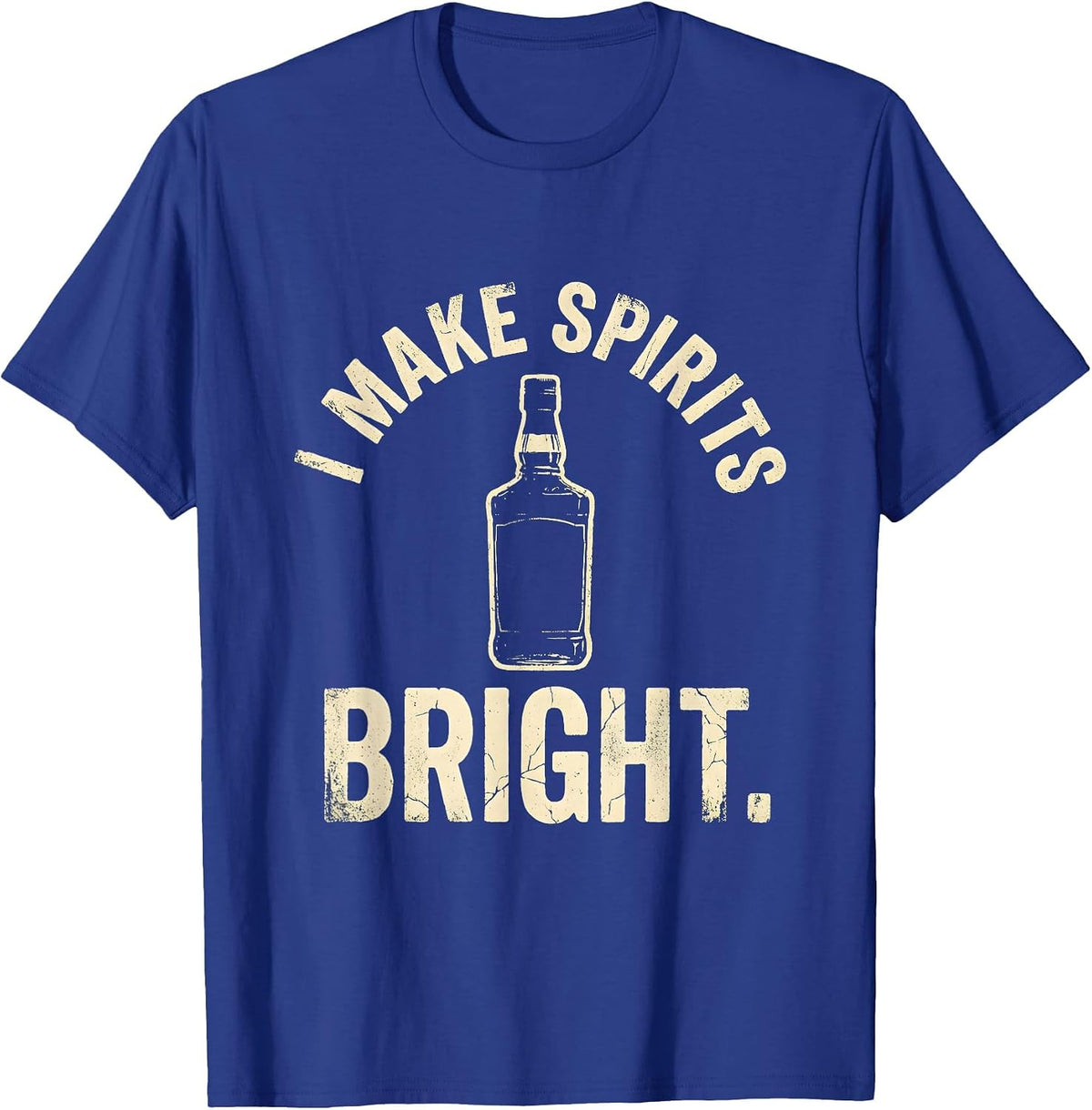 I Make Spirits Bright Bartender Holiday Design T-Shirt - Royal Blue