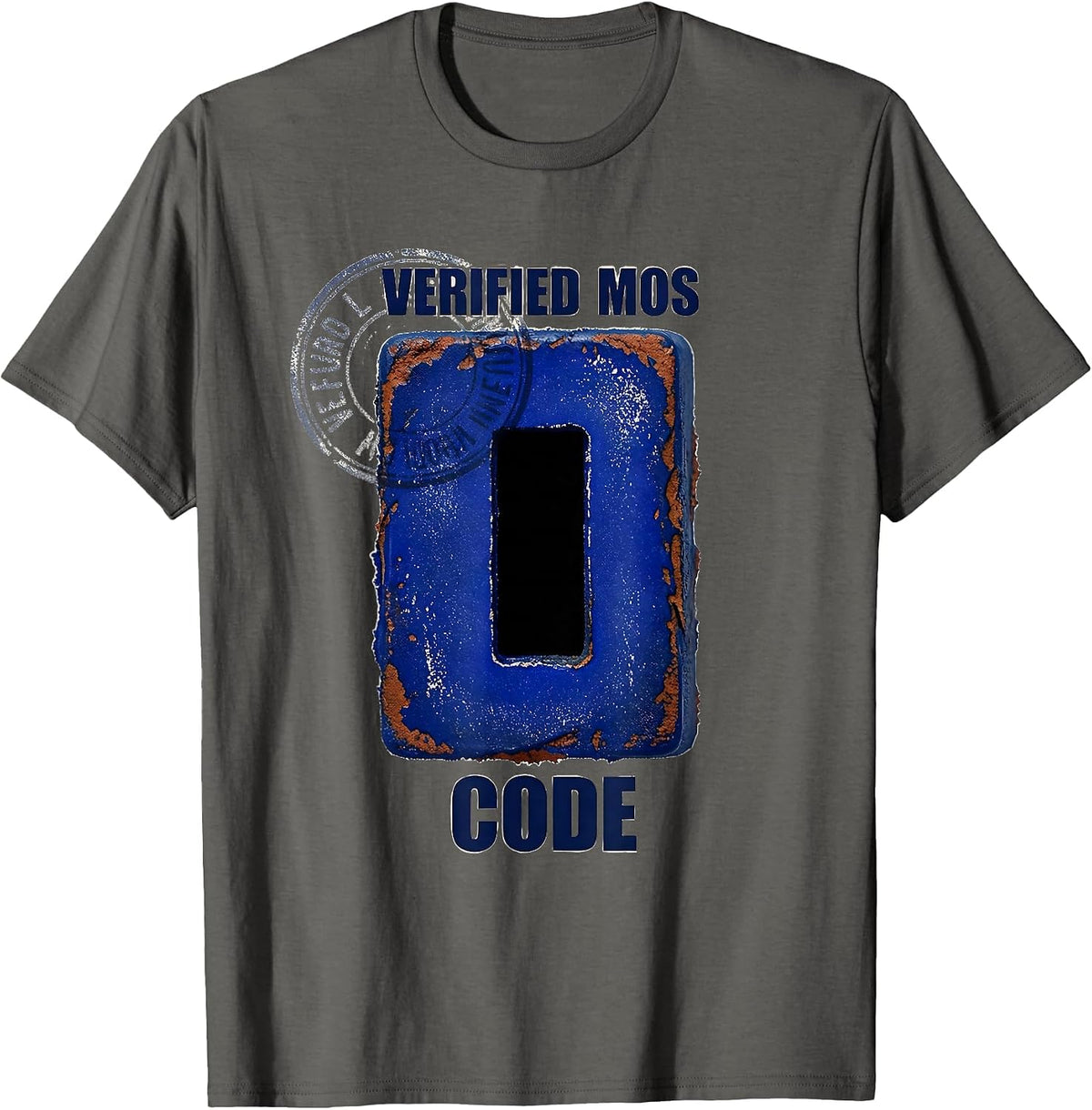 Verified MOS Code Vintage Military Veteran Branch Pride T-Shirt - Asphalt Grey