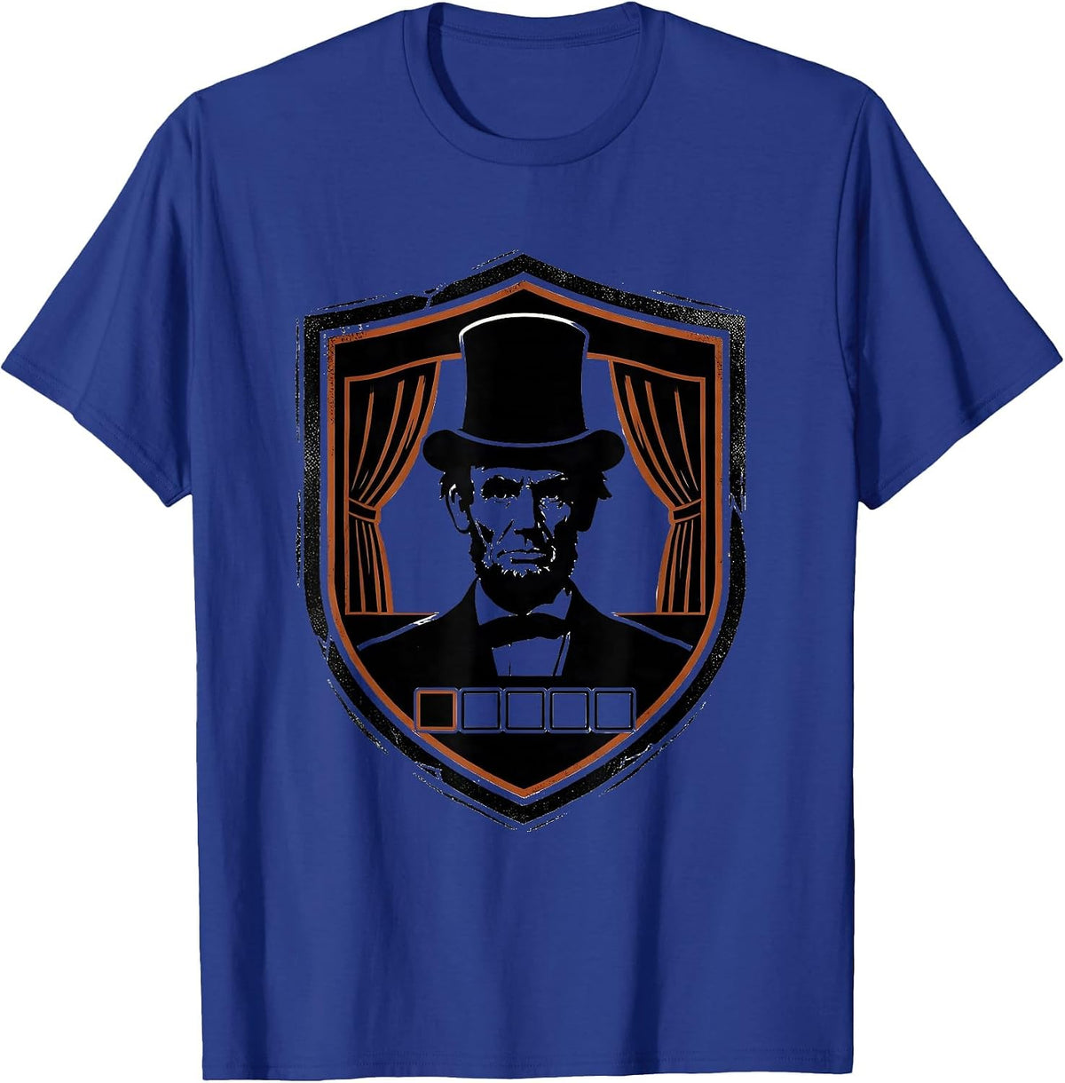 Sealed Shield Badge Abraham Lincoln Satirical History Humor T-Shirt - Royal Blue