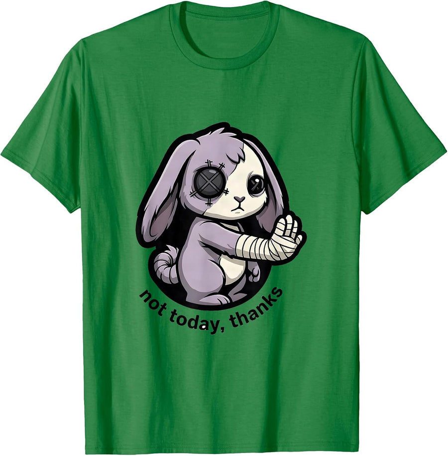 Men's not today, thanks Pastel Goth Anime Alt Aesthetic Chibi T-Shirt - Kelly Green