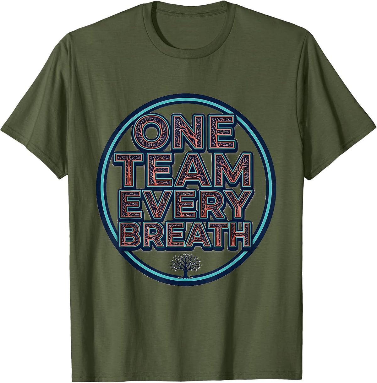 Men's One Team Every Breath Bold Respiratory Therapist RT Week T-Shirt - Olive Green