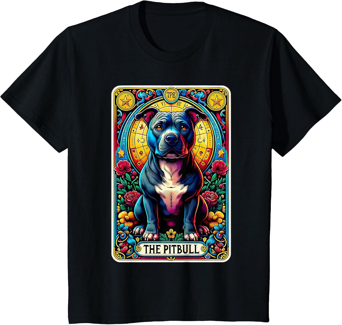 The Pitbull Tarot Card Dog Lover American Pit Bull Terrier T-Shirt - Black