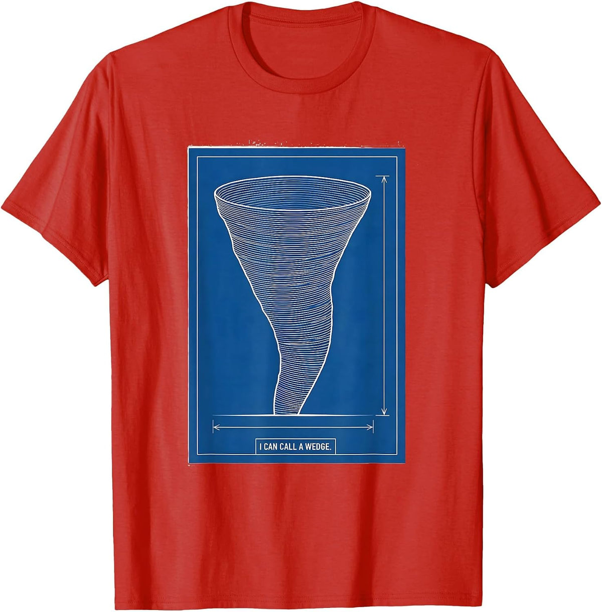 Men's I Can Call A Wedge Technical Blueprint Storm Chaser T-Shirt - Red
