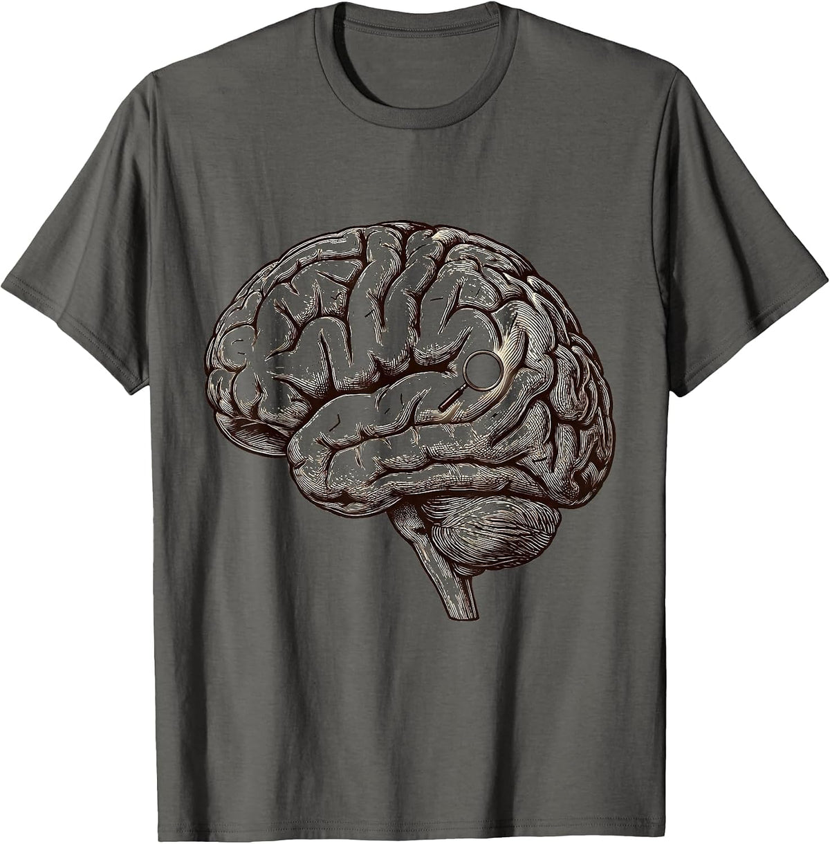 Brain Specimen Vintage Science Humor Anatomy Enthusiast T-Shirt - Asphalt Grey