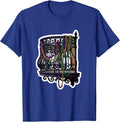 Mardi Gras Beaded Balcony Illustration T-Shirt - Royal Blue