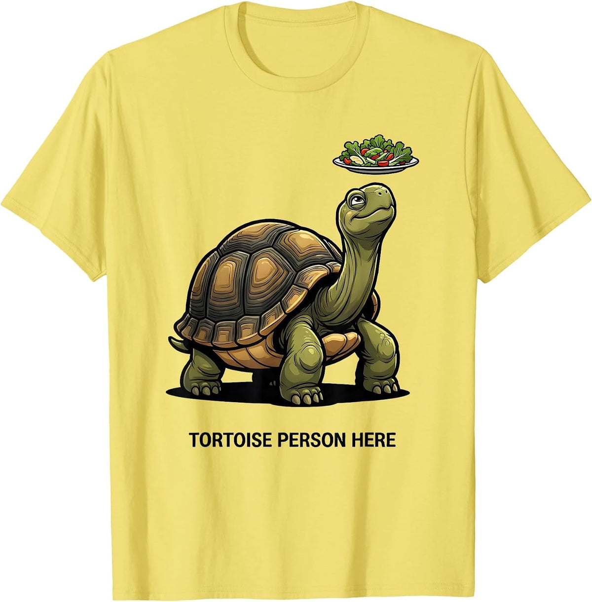 Men's Tortoise Person Here Funny Tortoise Lover Pet Humor T-Shirt - Lemon Yellow
