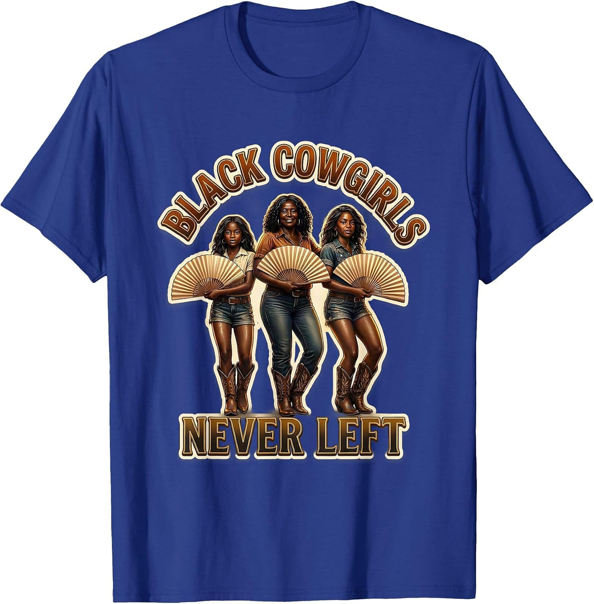 Men's Black Cowgirls Never Left Funny Line Dance Cowgirl Women T-Shirt - Royal Blue