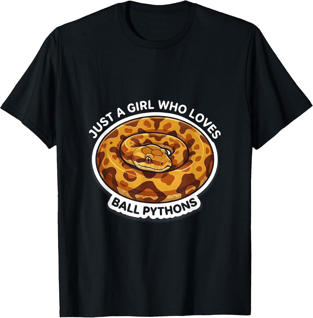 Men's Just A Girl Who Loves Ball Pythons Funny Reptile Lover Gift T-Shirt - Black