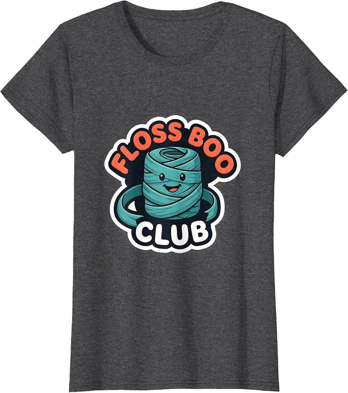 Women's Floss Boo Club Funny Dentist Halloween Dental Costume T-Shirt - Dark Heather Grey