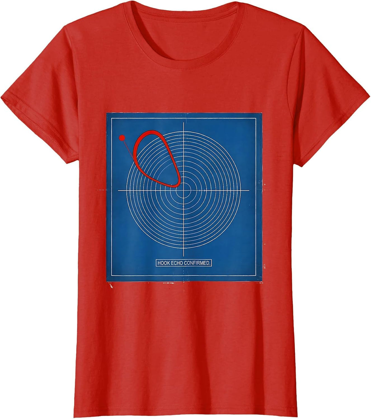 Hook Echo Confirmed Technical Blueprint Storm Chaser T-Shirt - Red