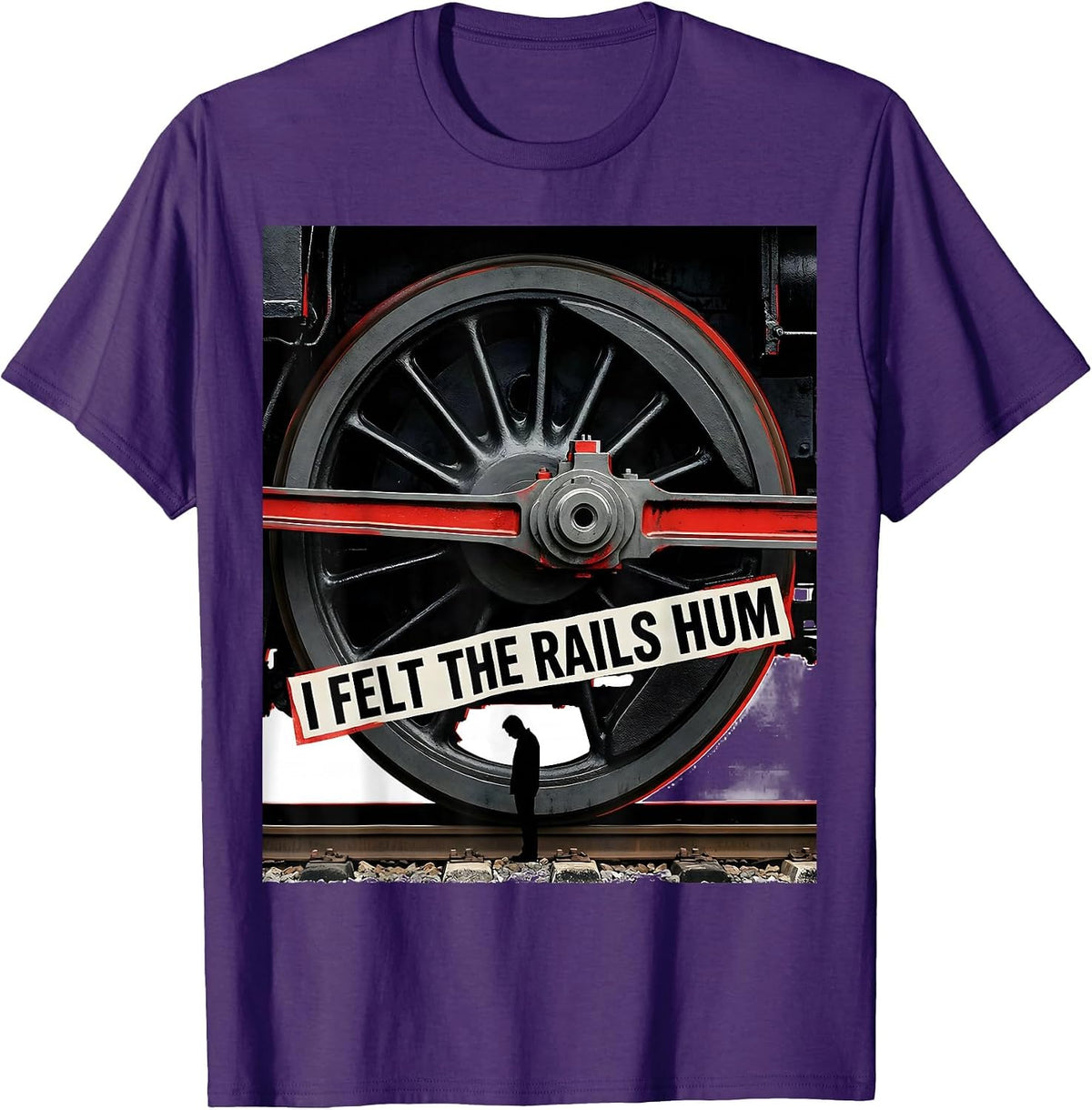 I Felt The Rails Hum Big Boy 4014 Steam Train Engineer T-Shirt - Purple