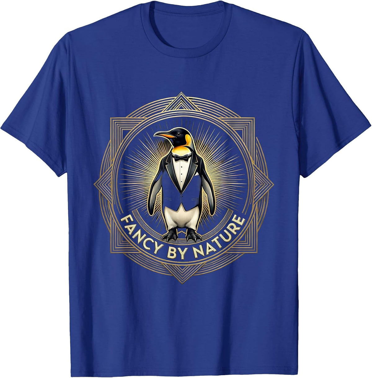 Fancy By Nature Tuxedo Graphic Design T-Shirt - Royal Blue