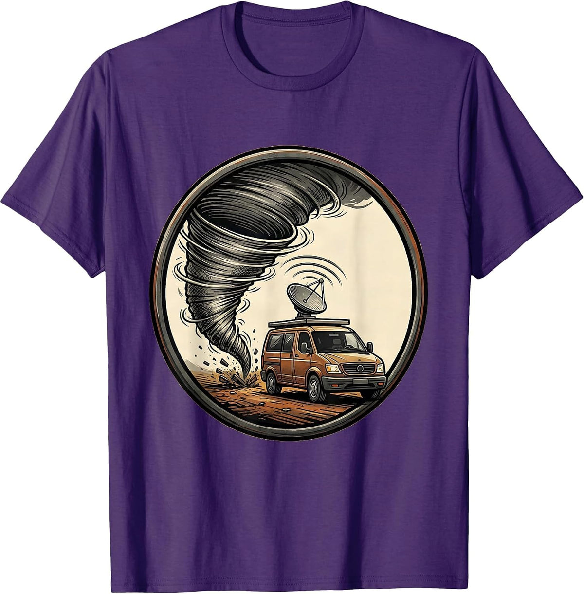 Weather Van Tornado Chaser Storm Meteorology Humor T-Shirt - Purple