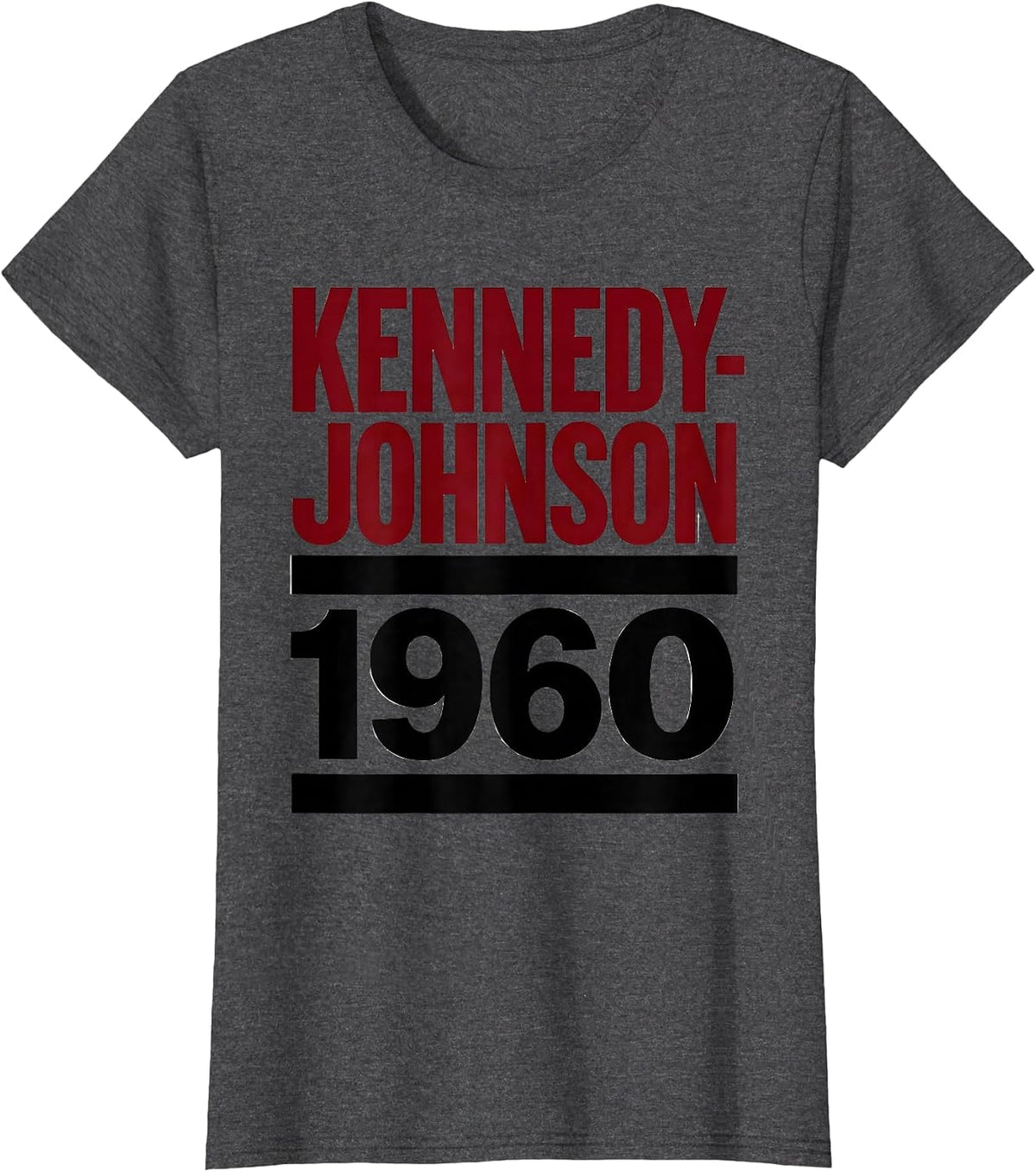 Women's Kennedy-Johnson 1960 Retro Political Nostalgia 4th of July T-Shirt - Dark Heather Grey