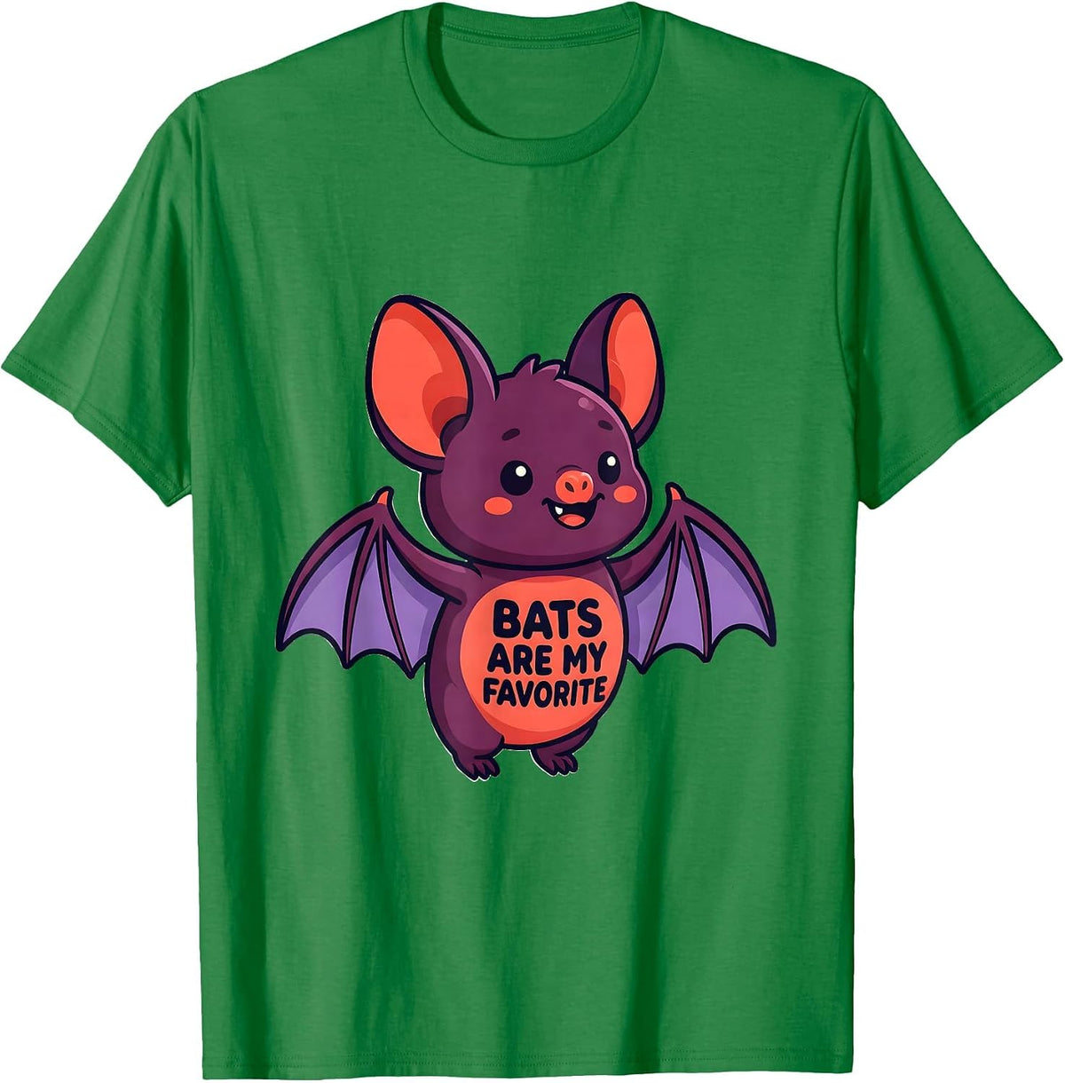 Men's Bats Are My Favorite Cute Kawaii Bat Lover Wildlife Humor T-Shirt - Kelly Green