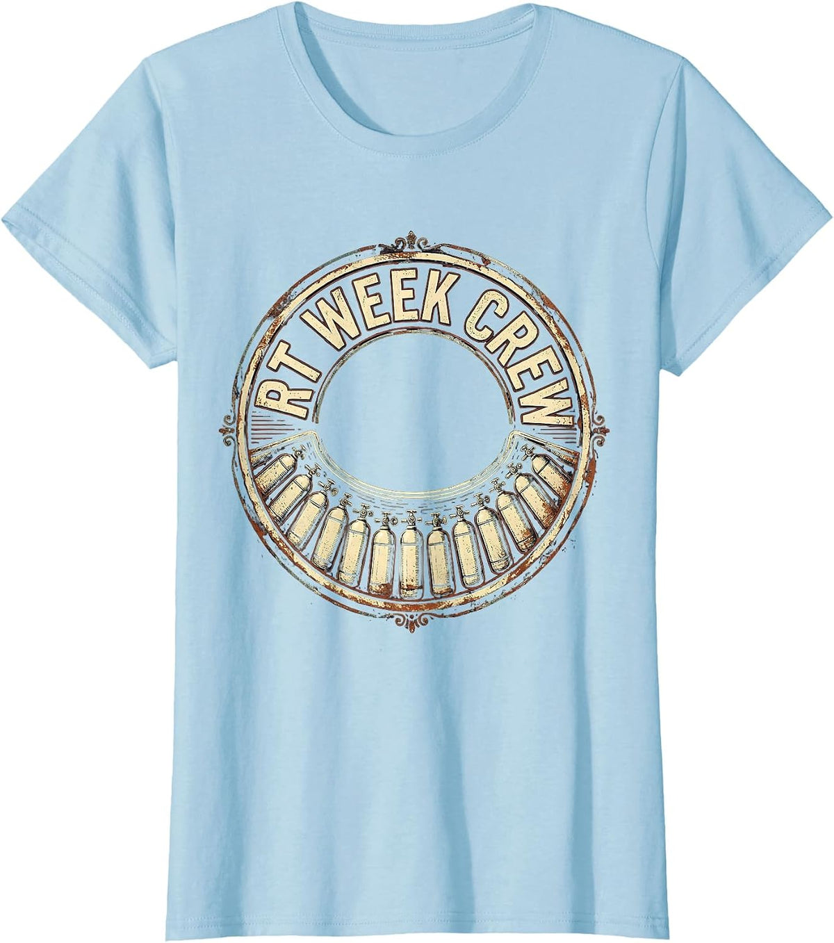 RT Week Crew Vintage Respiratory Therapist Care Week Pride T-Shirt - Baby Blue