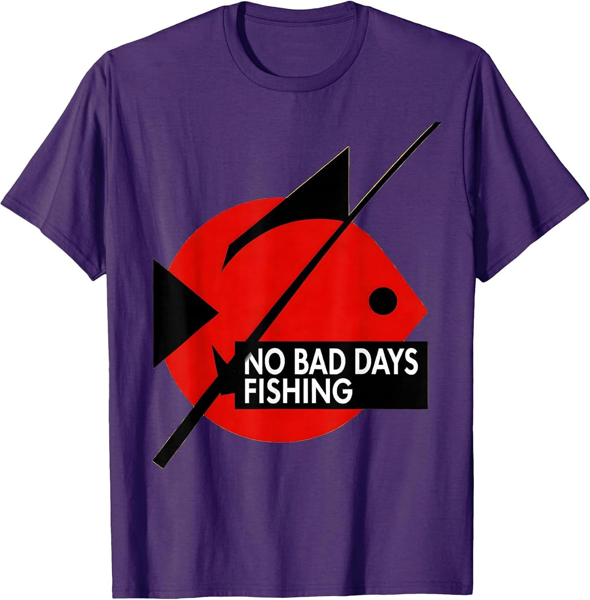 Men's No Bad Days Fishing Graphic Design T-Shirt - Purple