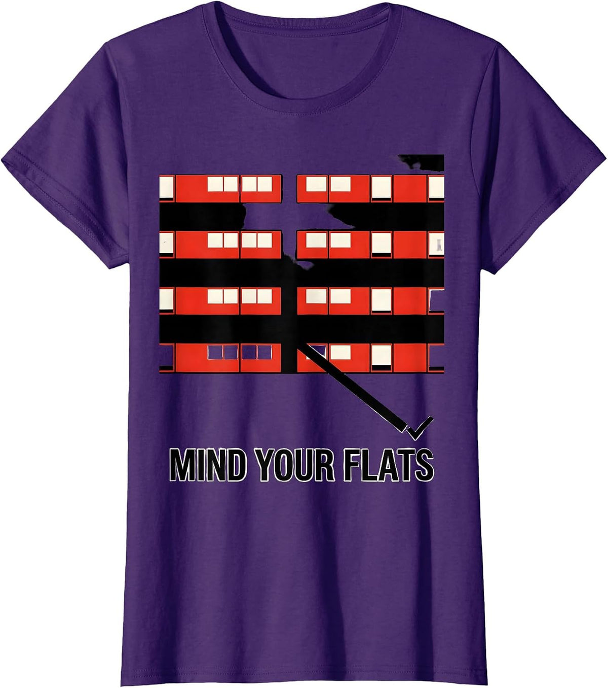 Women's Mind Your Flats Funny Music Teacher Gift Band Humor T-Shirt - Purple