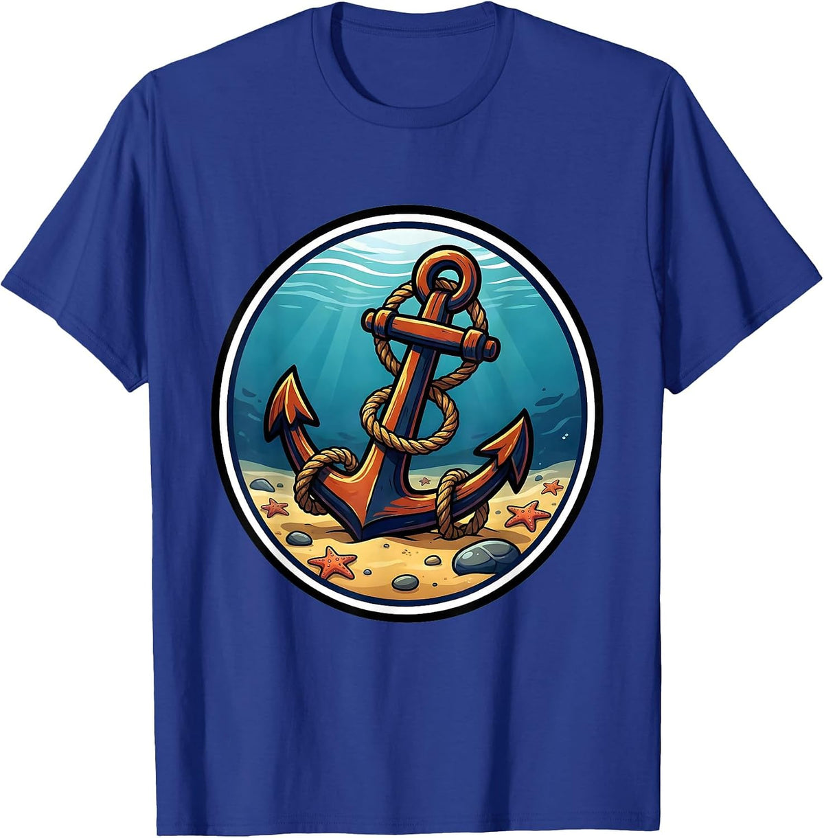 Anchor and Rope Ocean Floor Cruise Design T-Shirt - Royal Blue