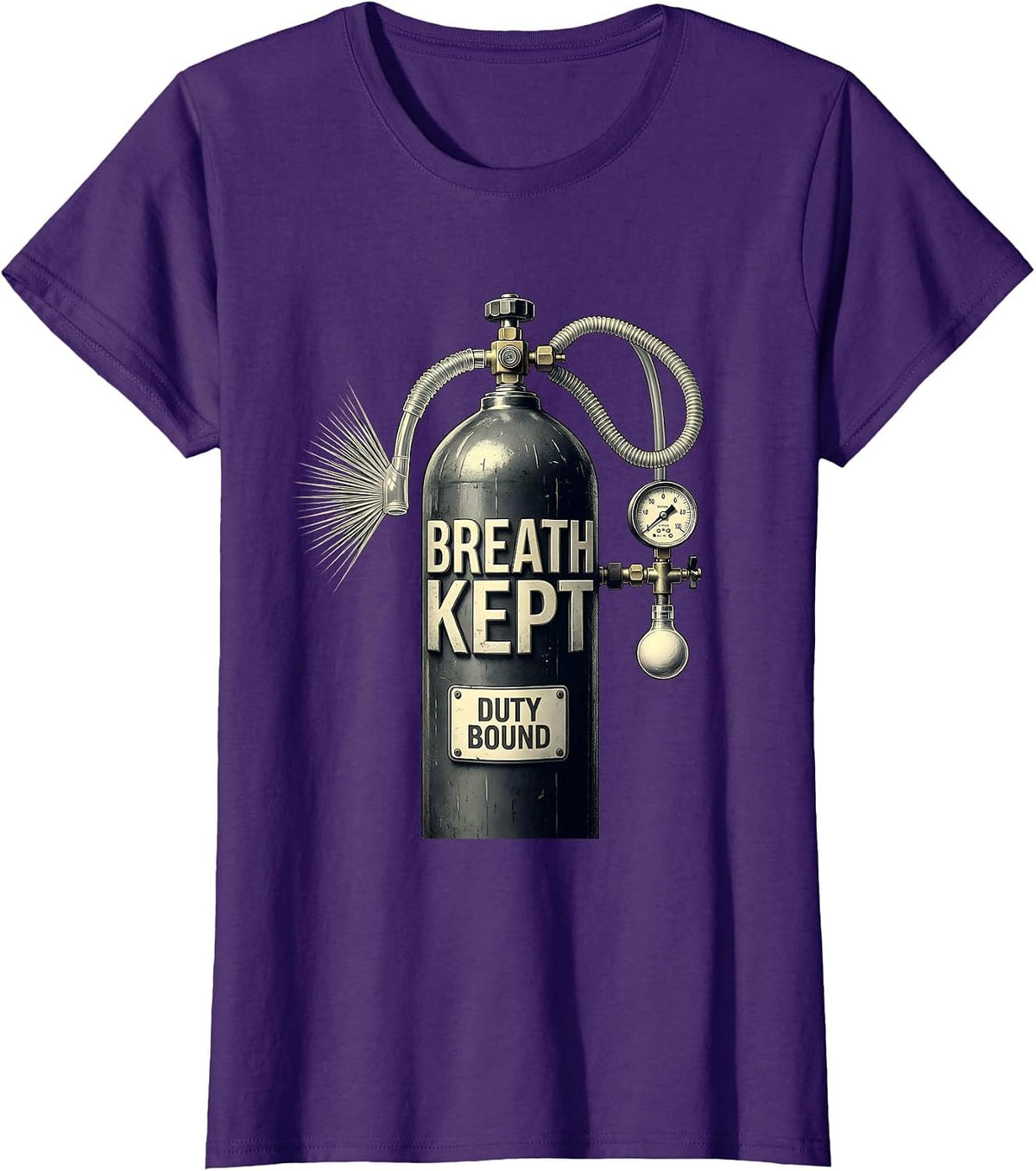 Women's Breath Kept Duty Bound Respiratory Therapist RT Care Week T-Shirt - Purple