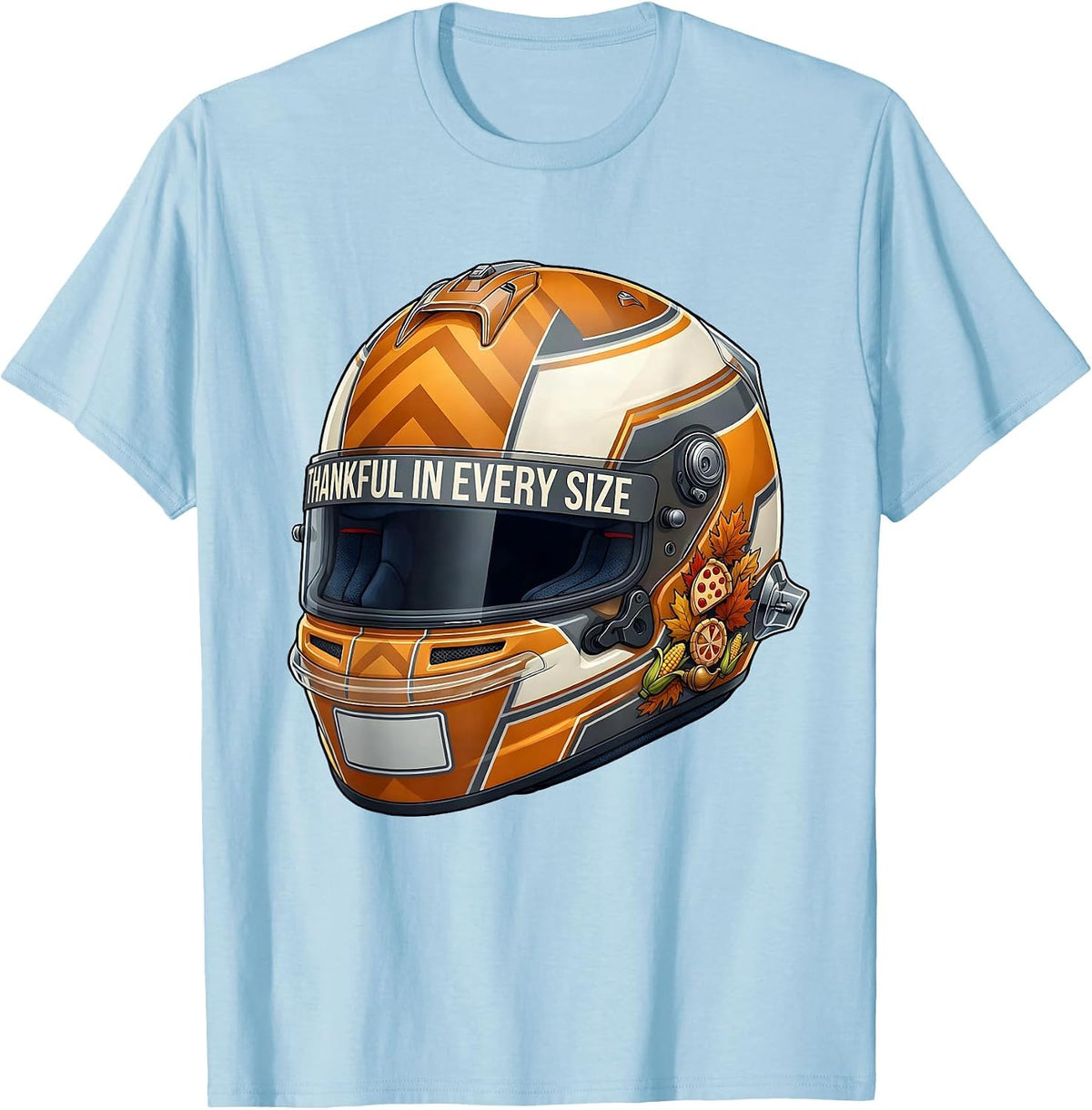 Men's Thankful in Every Size Plus Thanksgiving Design T-Shirt - Baby Blue