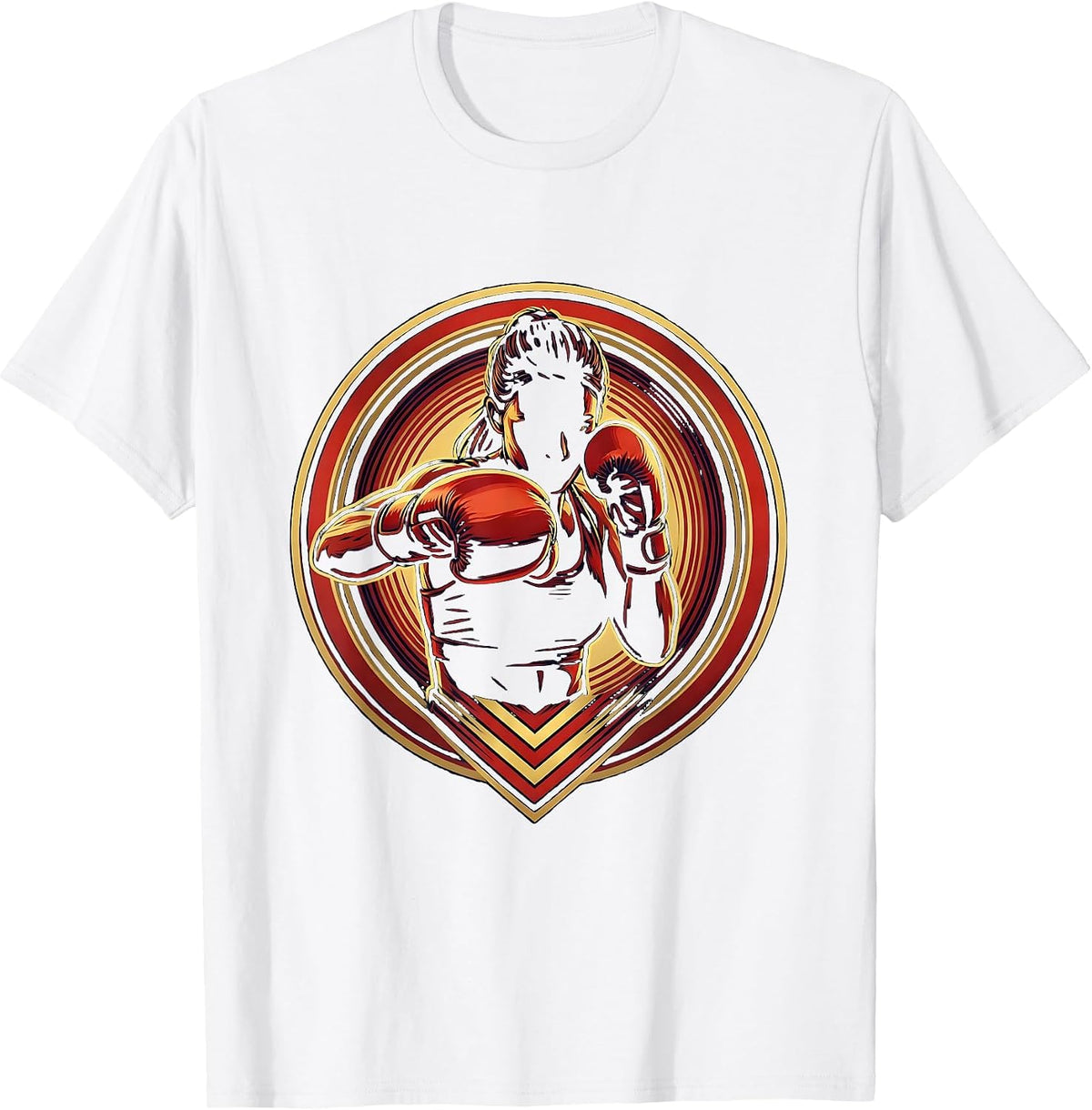 Men's Boxer Landing Punch in the Ring Graphic T-Shirt - White