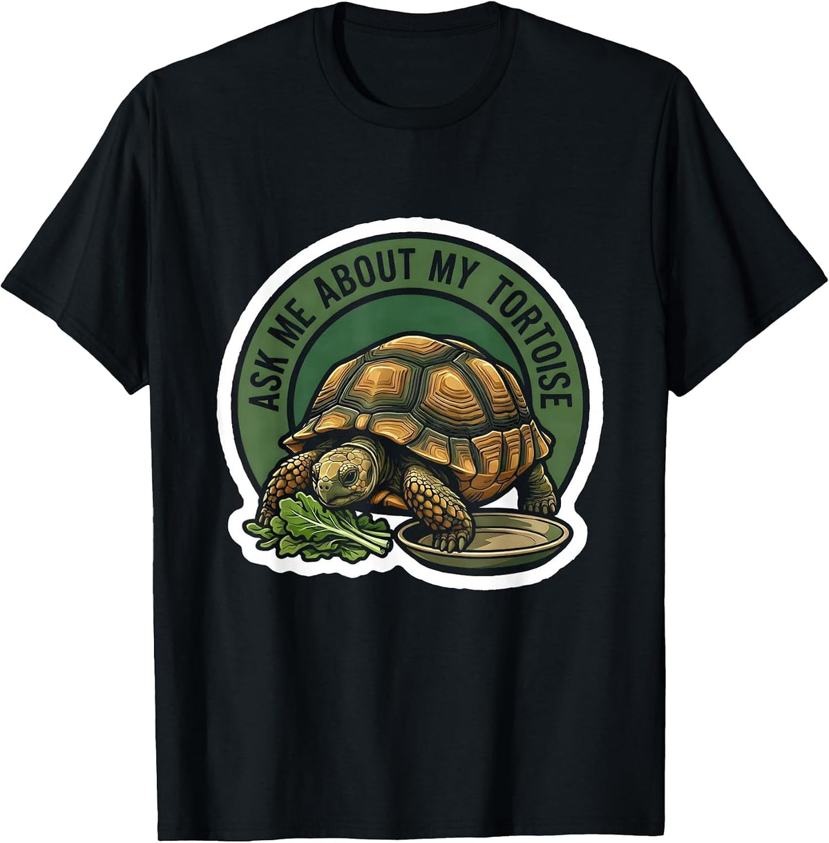 Men's Ask Me About My Tortoise Funny Tortoise Lover Pet Owner T-Shirt - Black