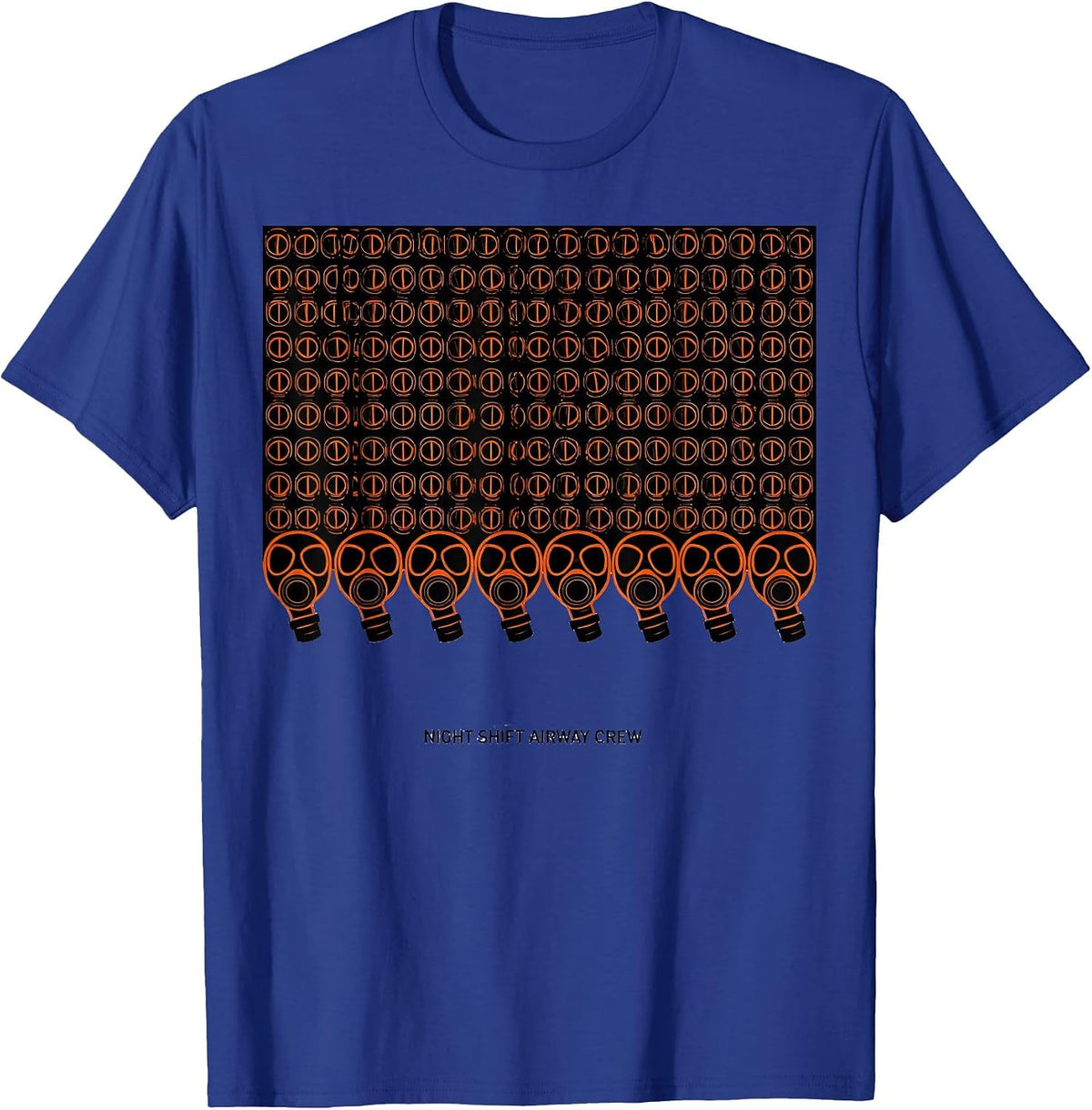 Night Shift Airway Crew Geometric Respiratory Therapist T-Shirt - Royal Blue