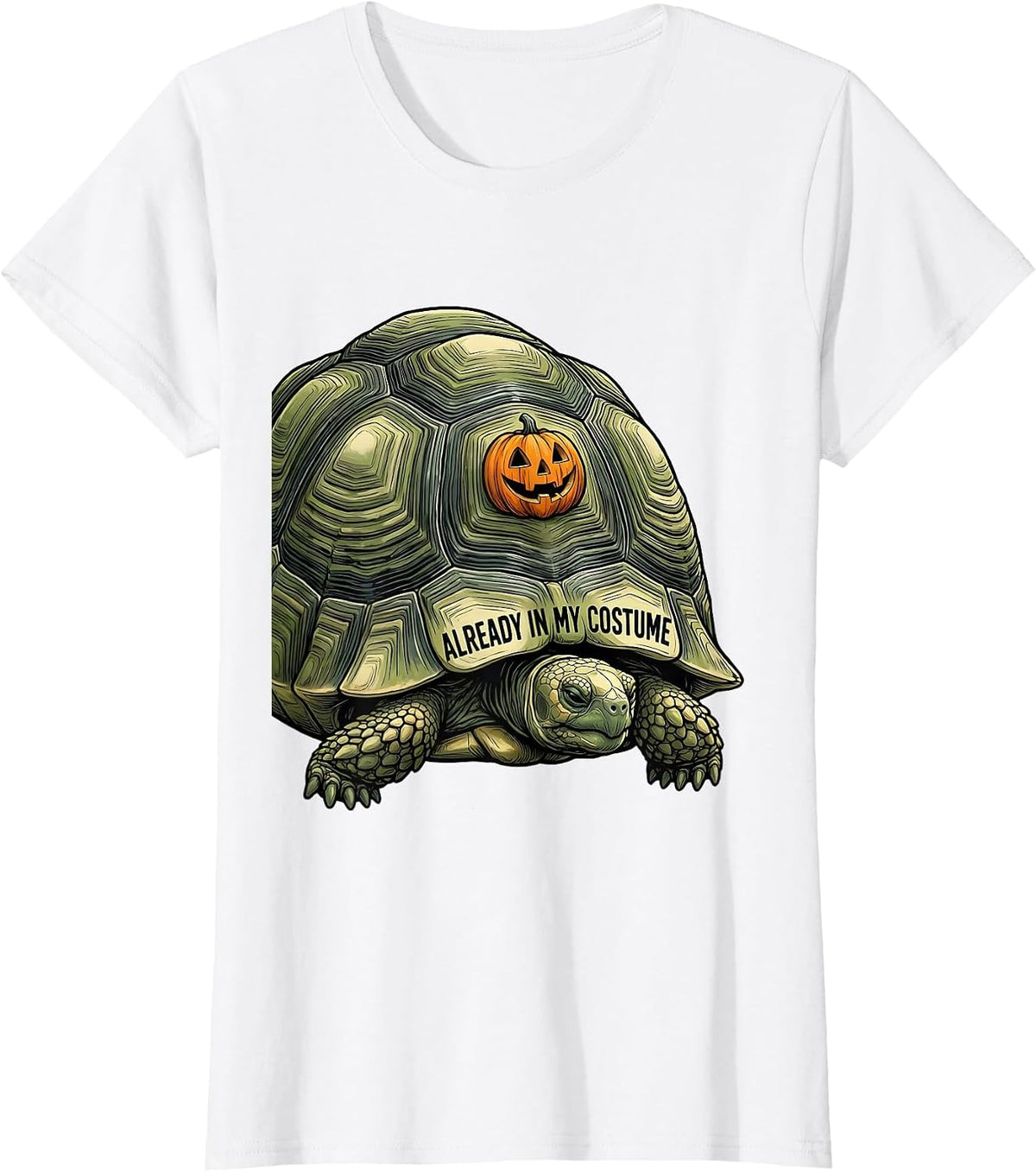 Already In My Costume Funny Tortoise Halloween Costume T-Shirt - White
