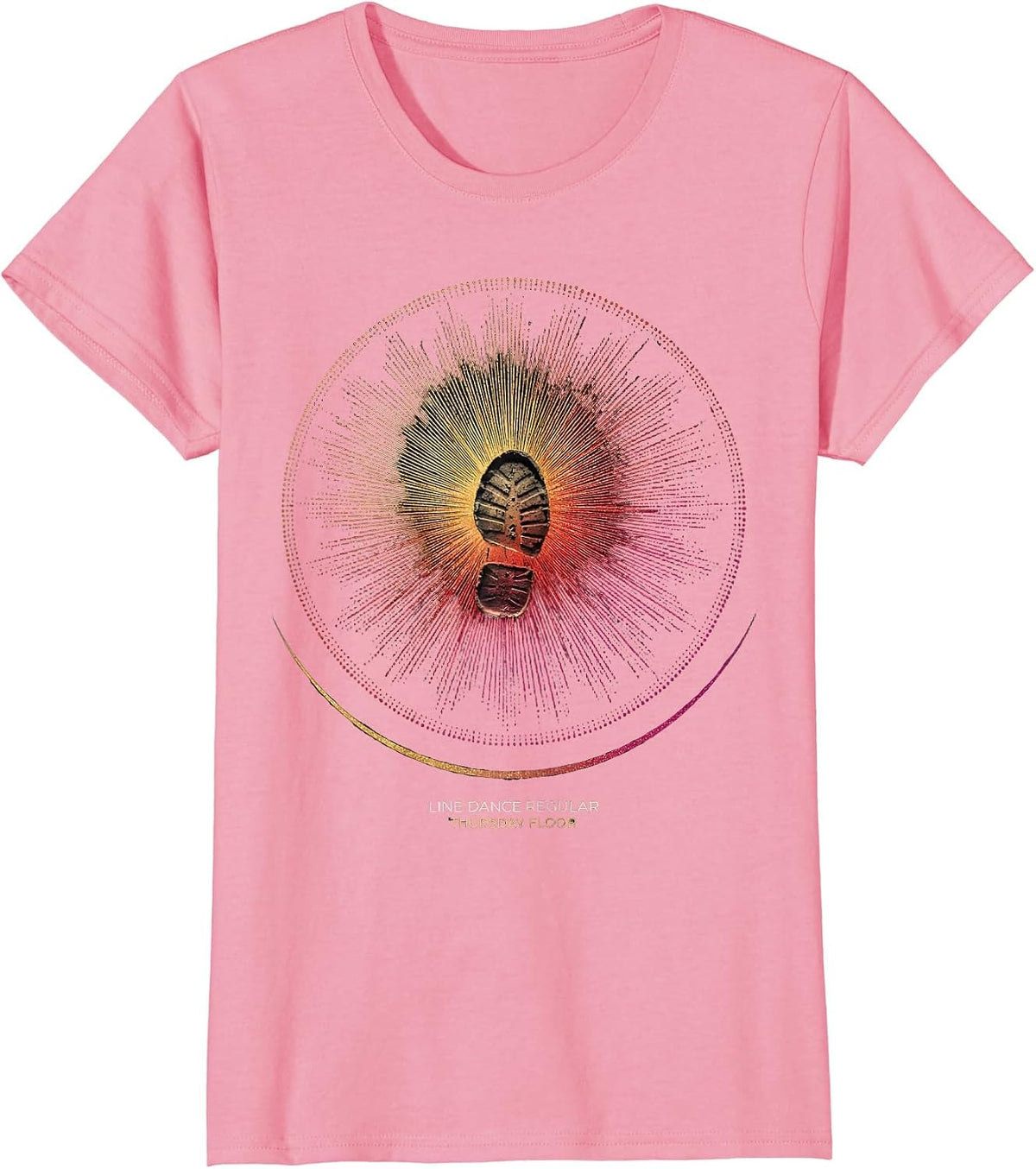 Women's Line Dance Regular Thursday Floor Dotted Sparkle Humor T-Shirt - Pink
