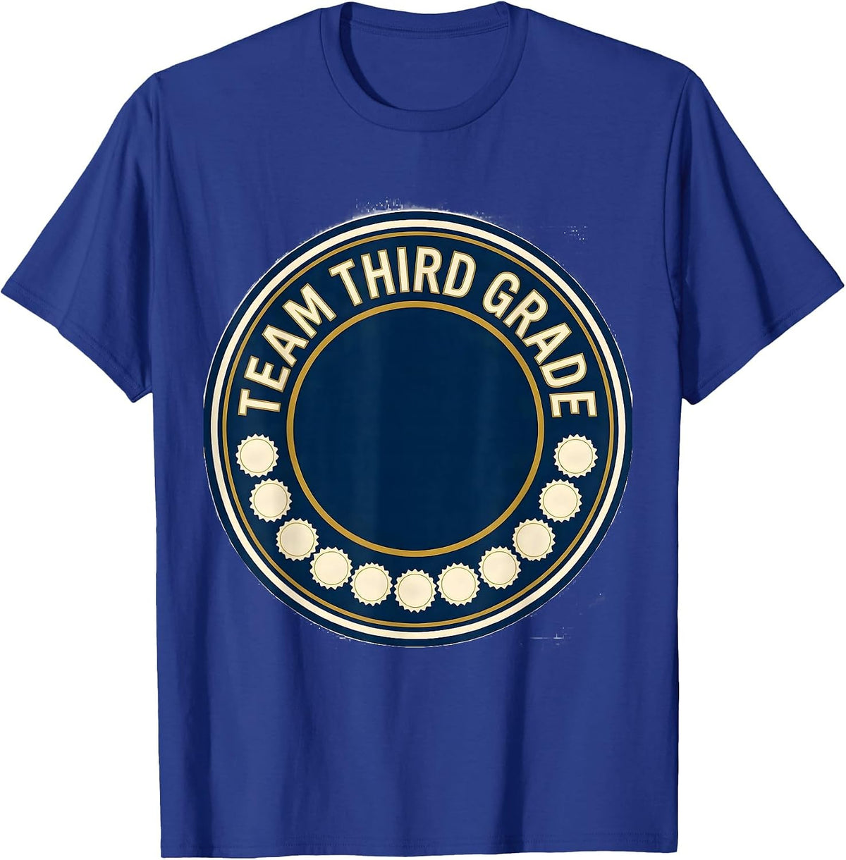 Men's Team Third Grade Wholesome Teacher Back To School Emblem T-Shirt - Royal Blue
