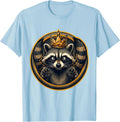 Men's Snack Crown Raccoon Funny Trash Panda Art T-Shirt - Baby Blue