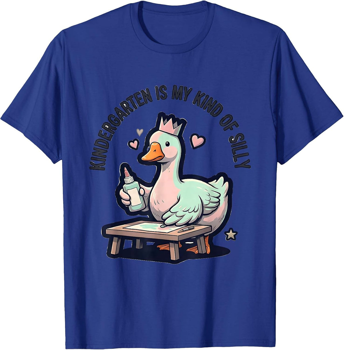 Kindergarten Is My Kind of Silly Cute Kawaii Teacher Back T-Shirt - Royal Blue
