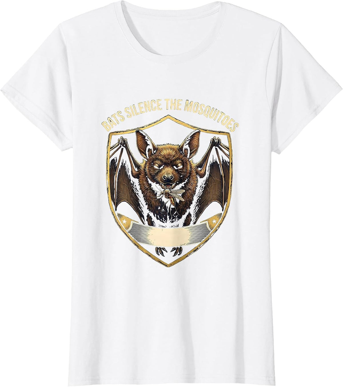 Women's Bats Silence The Mosquitoes Funny Bat Lover Halloween Nature T-Shirt - White