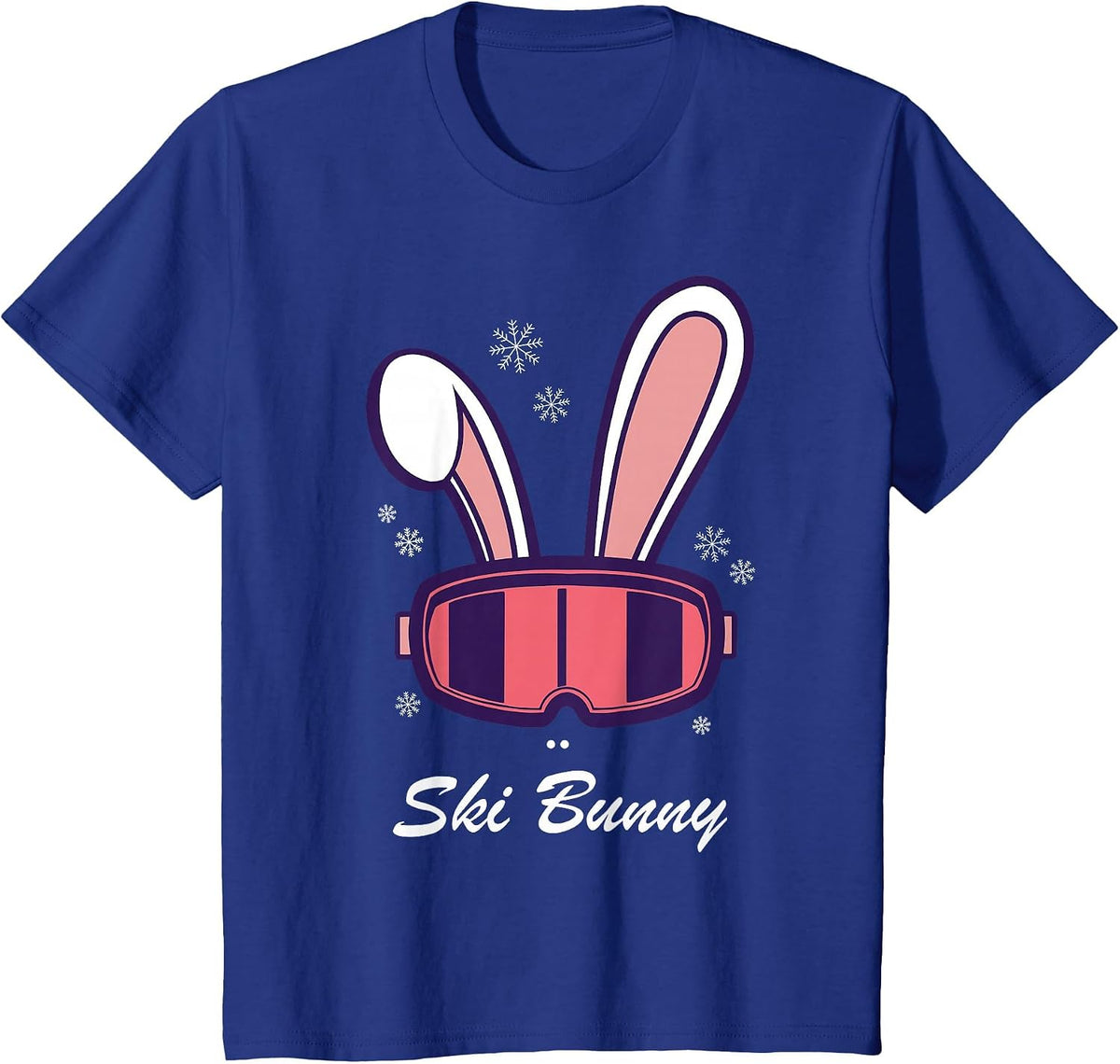 Funny Snowboard Ski Face Funny Ski Bunny T-Shirt - Royal Blue