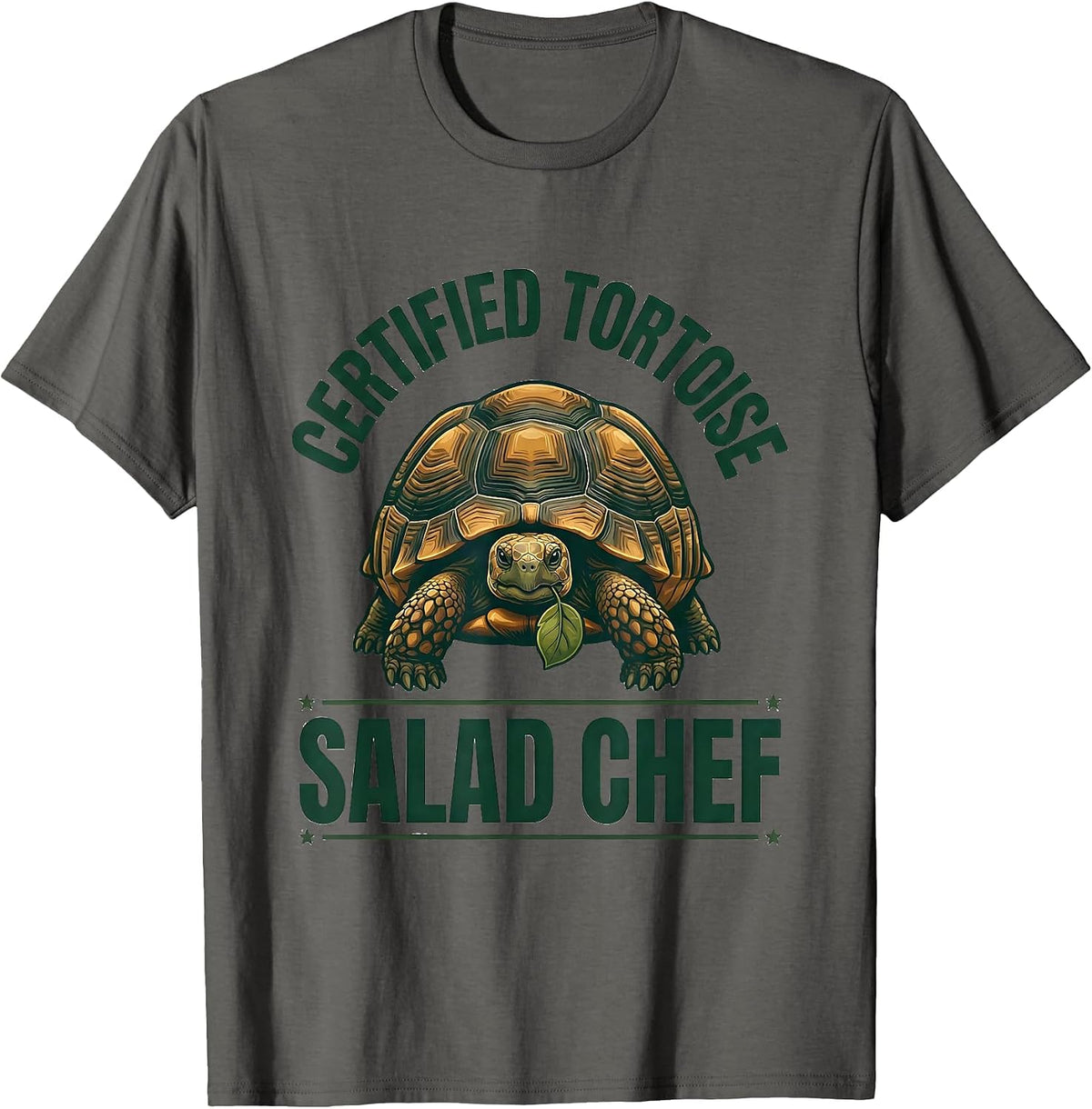 Men's Certified Tortoise Salad Chef Funny Tortoise Lover Animal T-Shirt - Asphalt Grey