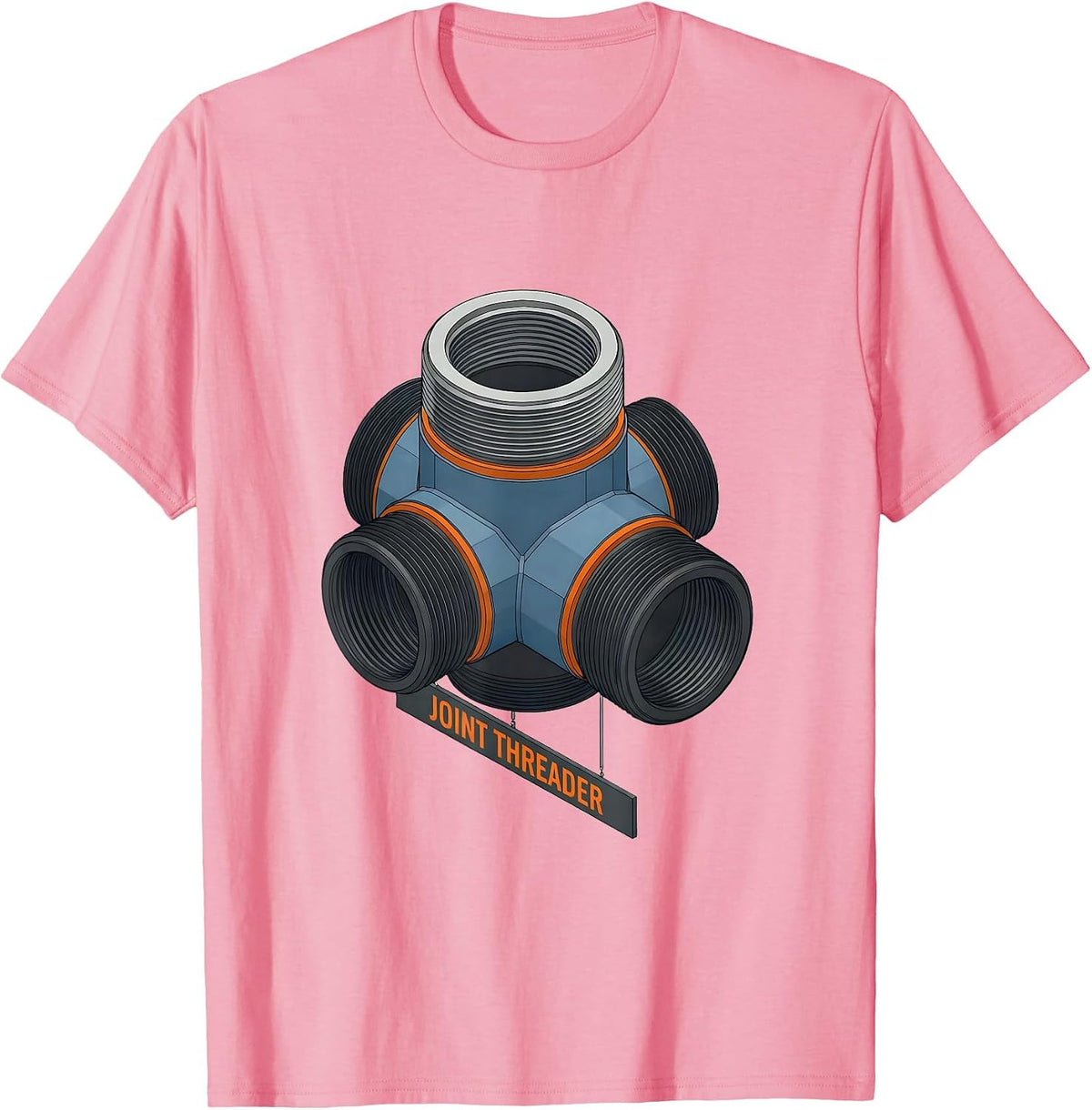 Men's Joint Threader Funny Plumber Pipefitter Occupational Humor T-Shirt - Pink