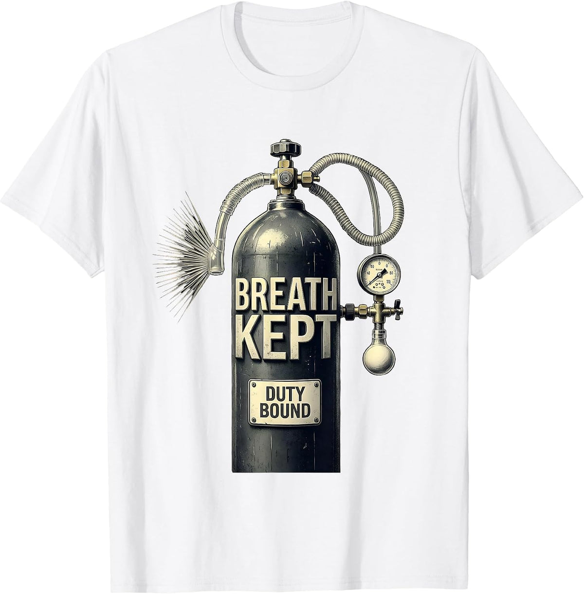 Men's Breath Kept Duty Bound Respiratory Therapist RT Care Week T-Shirt - White