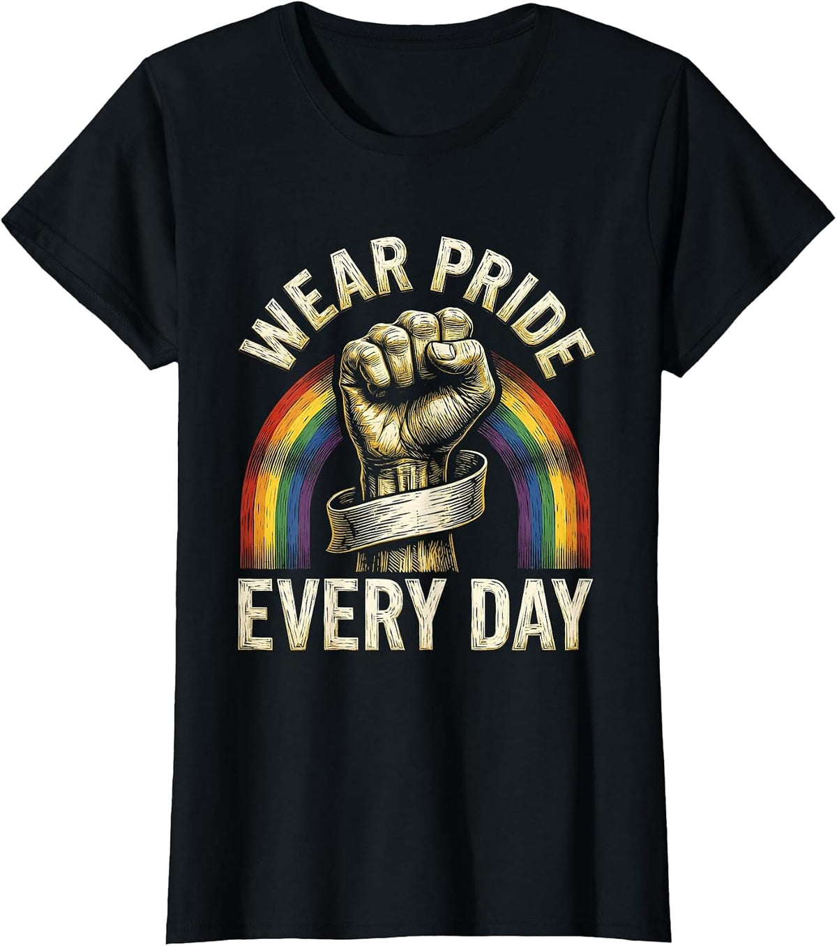 Wear Pride Every Day Men's Pride Design T-Shirt - Black