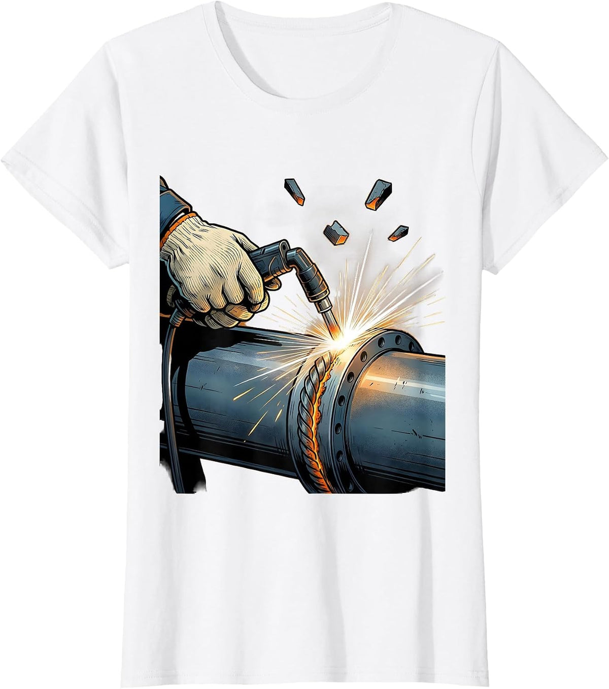 Guided MIG Gun Welder Trade Pride Humor T-Shirt - White