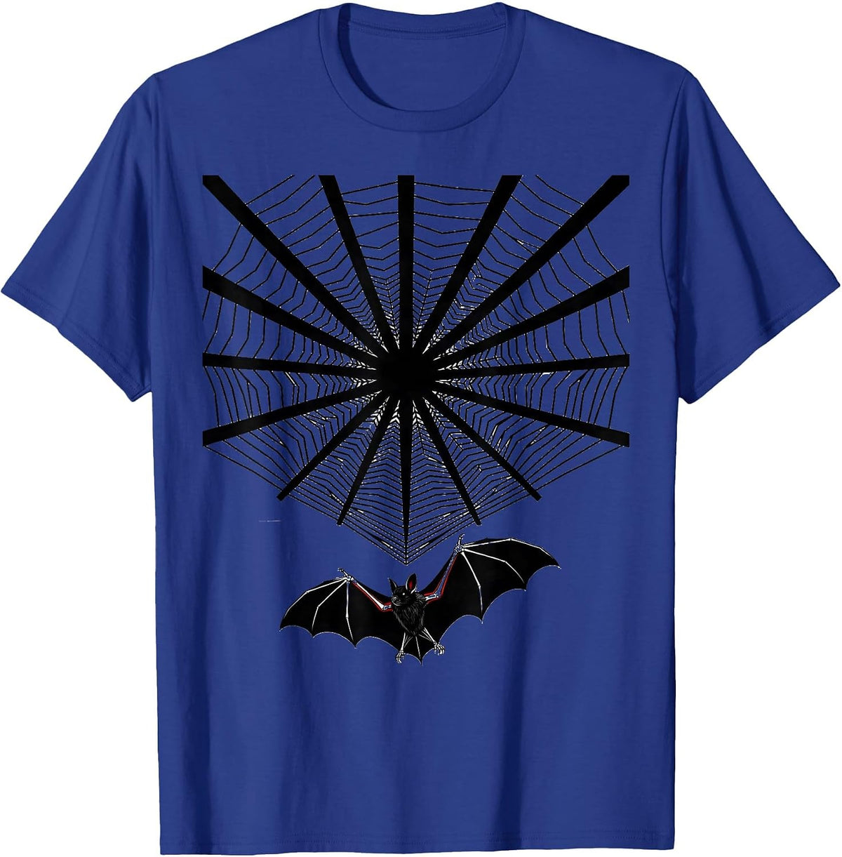 Radiating Bat Silhouette Gothic Nature Conservation Bat T-Shirt - Royal Blue