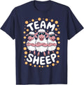 Team Sheep Funny Cool Animal Theme Herd Farmer Humor Farm T-Shirt - Navy Blue