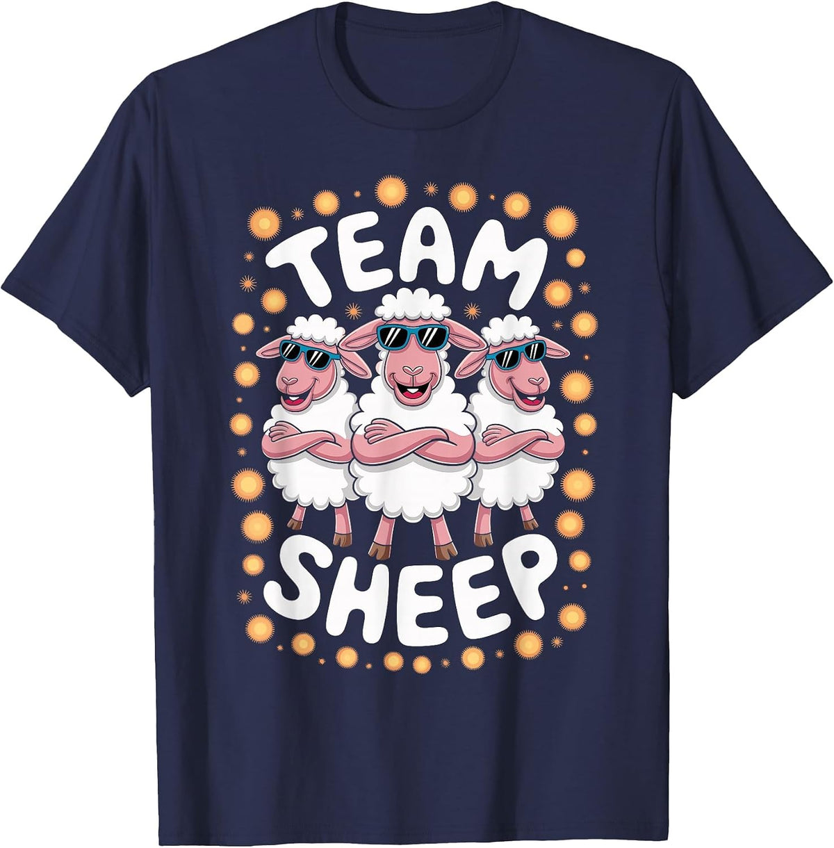 Team Sheep Funny Cool Animal Theme Herd Farmer Humor Farm T-Shirt - Navy Blue